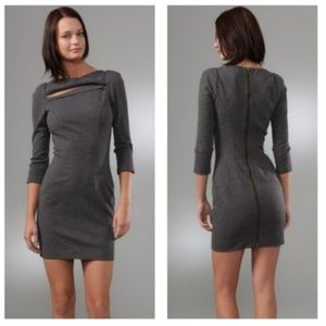 Diane Von Furstenberg Gray Slashed Arita Dress